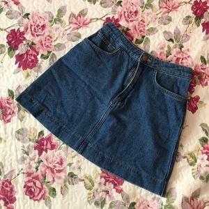 American Apparel High Waisted Denim Skirt